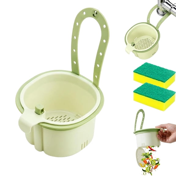 2026 New Multifunctional Hanging Sink Filter Basket, Press Type Detachable Kitchen Sink Storage Organizer for Veggie Washing & Kitchen Gadget Storage