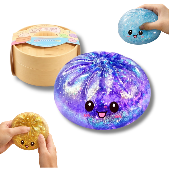 2026 New Mystery Glitter Dumpling Squishy, collectible glitter squishy toy, portable sensory fidget, Halloween Christmas gift for kids Purple