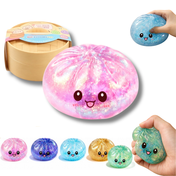 2026 New Mystery Glitter Dumpling Squishy, sparkle bao bun squishies ...