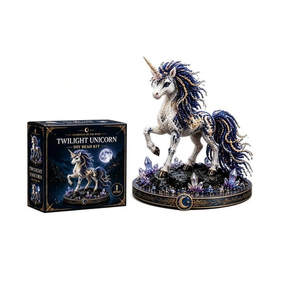 2026 New Mythical Guardian 3D Beaded Animal Kit, Diy Animal Beading Craft Set for Desk Bookshelf Decor (Twilight Unicorn)