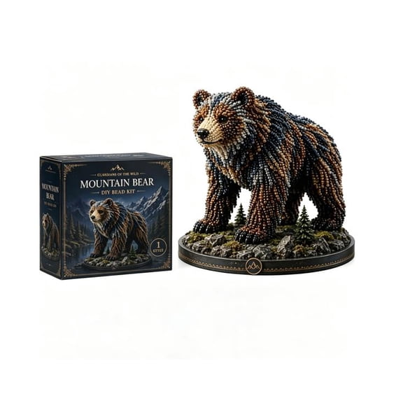 2026 New Mythical Guardian 3D Beaded Animal Kit, Premium Diy Animal Beading Kit, Handmade Home Decor Gift (Mountain Bear)
