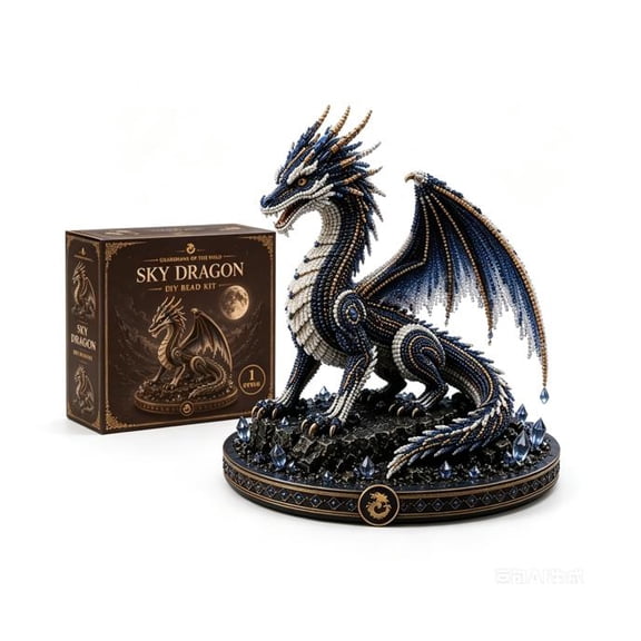2026 New Mythical Guardian 3D Beaded Animal Kit, Premium Diy Animal Beading Kit, Handmade Home Decor Gift (Sky Dragon)