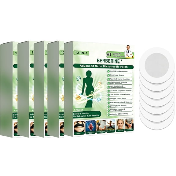 2026 New Nano Mikron 12-in-1 Patch, Advanced Herbal Skin Patch for Women & Men, Microneedle Patches with Microneedle Tips,Gentle Non-Irritating Design for All Skin Types (Count 5 Boxes,35 Patches)