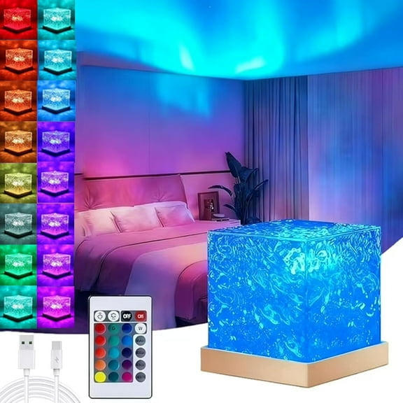 2026 New Northern Dreamscape Projector with USB Port, Magical Northern Lights for Your Room, 16 Colors Northern Lights Projector, Remote Night Light Projector for Kids (Wave/Plug-in)