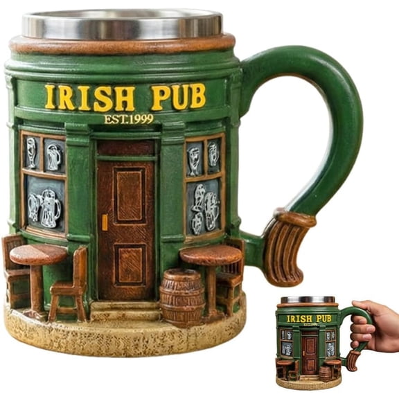 2026 New Novelty Coffee Mugs,Irish Bar 3D Resin Mug,10 oz Mug with Handle Mugs Novelty Coffee Cups Valentine Gifts for Anniversary Wedding Party Supplies
