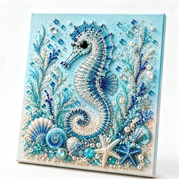 2026 New Ocean Theme Pearl Art DIY Kit,Blue Ringed Octopus 3D Diamond Painting Crafts For Adults,DIY Pearl Mosaic Wall Art Set With Rhinestones Suitable as a Halloween gift