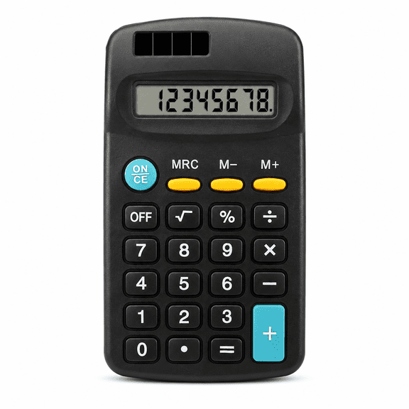 Zemub 8-Digit LCD Display, Battery Solar Power Smart Mini Digital Desktop Calculator, Black