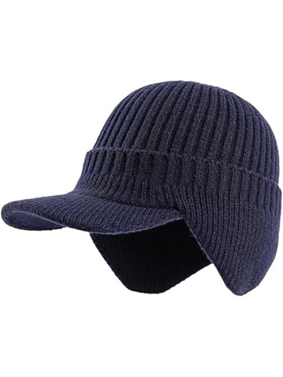 2026 New Outdoor Winter Warm Knitted Cozyhead Hats,Cozy Head Beanies for Women Men with Brim and Ear Flaps.