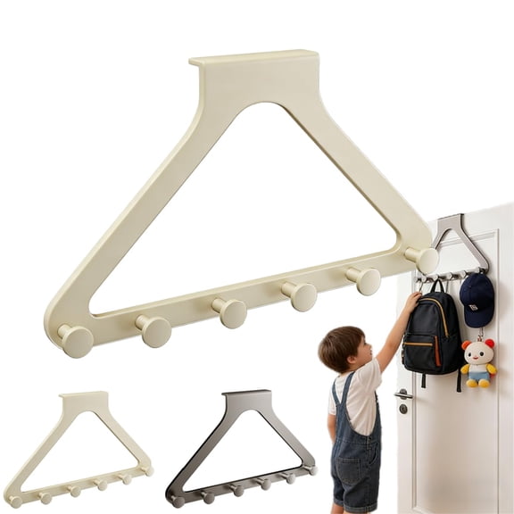 2026 New Over-The-Door Hanger Organizer, Upgrade Over The Door Hanger Rack, No Drill Space Saving, for Coat Hat Scarf Towels,No-Drill Heavy Duty Storage Organizer for Bedroom and Entryway