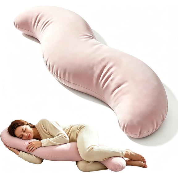 2026 New Pea Pod Body Pillow for Side Sleeper, Pea Pod Body Pillow for Adults, Long Bolster Hug Pillow with Cooling Fabric, Soft Ergonomic Pillow for Back, Hip & Leg Support