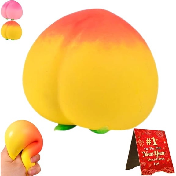 2026 New Peach Squishy, Squishy Peach, 2Pcs Realistic Peach Shaped Fruit Squeeze Balls, Soft Flexible Fidget Toys Decompression Gift