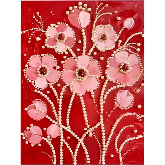 2026 New Pearl Painting DIY Diamond Pearl Painting Kit,DIY 3D Plastic Pearl Art Craft Kit,Home Decor Housewarming Gift, Diamond Dots Beads Canvas Art for Wall Decor(1set - LI)