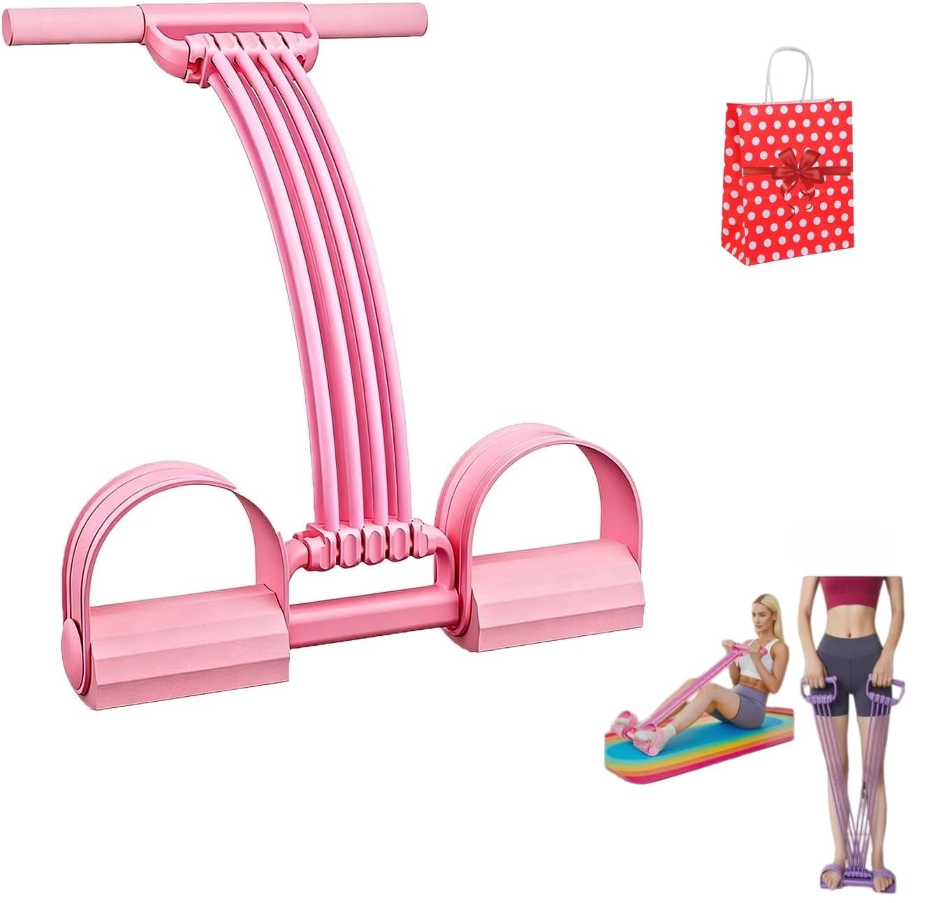 2026 New Pedal Resistance Band with Handle, Upgrate 8 Tube Exercise Band Multi-Function for Foot Pedal Pull, Back Stretch & Chest Expand, Portable Latex Fitness