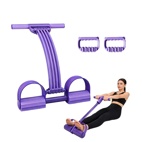 2026 New Pedal Resistance Band with Handle, 8 Tube Exercise Band 3‑in‑1 Multi-Function for Foot Pedal Pull, Back Stretch & Chest Expand
