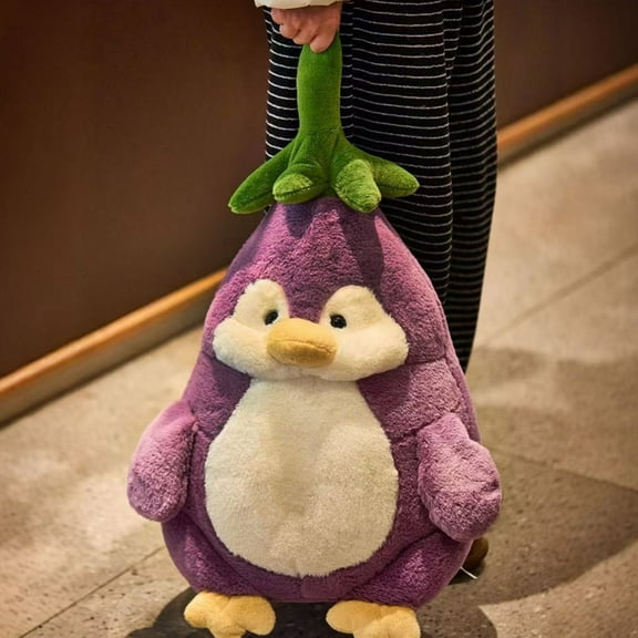 2026 New Penguin Plush Toys, Stuffed Animals Toys Penguin Soft Pillow Toys, Penguin Creative Transformation Toy Eggplant, Best Birthday Gifts for Holiday Xmas Easter for Friend