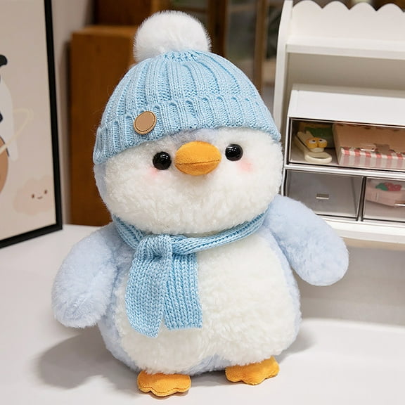2026 New Penguin Plush Toys, Stuffed Animals Toys Penguin Soft Pillow Toys, Plush Toy Doll, Adorable Gifts, Best Birthday Gifts for Holiday Xmas Easter for Friend and Family (Penguin, Blue)