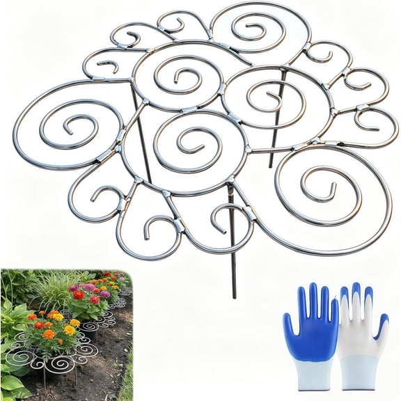 2026 New Peony Cages and Supports, Metal Plant Support Ring for Garden, Indoor Pots, Flower Hoop for Upright Growth and Protection(L(17.3" x 17.3"))