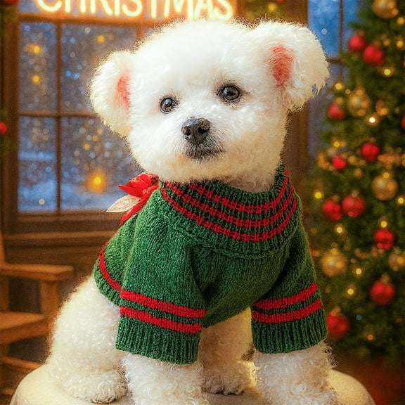 2026 New Pet Christmas Clothes For Dogs And Cats Warm And Comfortable Snowflake Elks Christmas Skirt Holiday Decoration