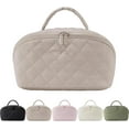 thumbnail image 1 of 2026 New Petition Makeup Bag for Woman, Waterproof Cosmetic Organizer Wide-open Pouch Purse,Puffy Padded Organizer for Toiletries & Brushes Large Capacity with Compartments (Khaki), 1 of 9