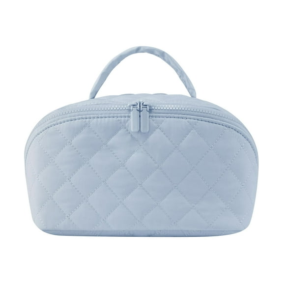 2026 New Petitionm Makeup Bag, 180° Wide Open Lay-Flat Large Capacity Portable Makeup Bag, Portable Water-Resistant Cosmetic Case Bags for Brushes, Toiletries