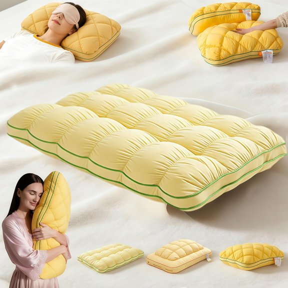 2026 New Pineapple Cloud-Like Pillow, Pineapple Pillow, Plush & Bounce, Three Height are Available for Back, Side and Various Sleepers (Gen 3(Low))