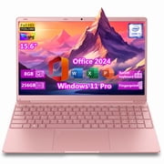 2026 New Pink Laptop, 15.6" IPS FHD Student Laptop, Office 2024, Windows 11 Pro, 8GB RAM 256GB SSD, Intel Core i3, Backlit Keyboard, Fingerprint Reader, USB3.0 WiFi5 for Study and Office Work deal from Walmart