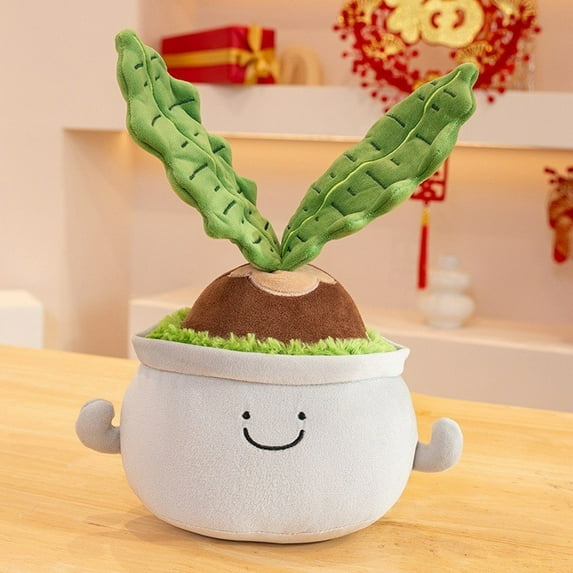 2026 New Plant Plush Toys, Stuffed Animals Toys Plant Soft Pillow Toys, Tree Potted Doll Dracaena Sanderiana, Best Birthday Gifts for Holiday Xmas Easter for Friend and Family (Plush Toys, E)