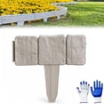 thumbnail image 1 of 2026 New Plastic Garden Retaining Fence, Stone-Look Lawn Edging Border, No Dig Interlocking Lawn Stakes for Flower Bed, Decorative Outdoor Garden Border Fence for Patio Yard (Gray, 10 Pcs), 1 of 7