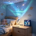 thumbnail image 1 of 2026 New Plug and Play HD Star Projector, HD Smart Dynamic 5D Holographic Night Light Projector, 360° Galaxy Projector Night Light for Bedroom Ceiling (3 Projection Films), 1 of 6