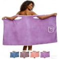 thumbnail image 1 of 2026 New Plus Size Women's Wearable Shower Skirt – Soft Adjustable Wearable Bath Towel with Straps for Comfortable Home Spa and Daily Drying (Blue, Large), 1 of 7