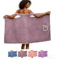thumbnail image 1 of 2026 New Plus Size Women's Wearable Shower Skirt – Soft Adjustable Wearable Bath Towel with Straps for Comfortable Home Spa and Daily Drying (Blue, Large), 1 of 7