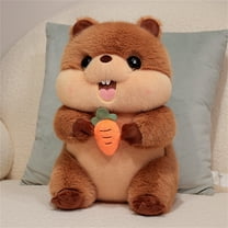 2026 New Plush Toys, Christmas Woodchuck Plush Toy Stuffed Animal Doll With Carrot Soft and Cute Toy Gift Decoration, A Great Gift for Children And, Stuffed Animals Toys for Boys Girls