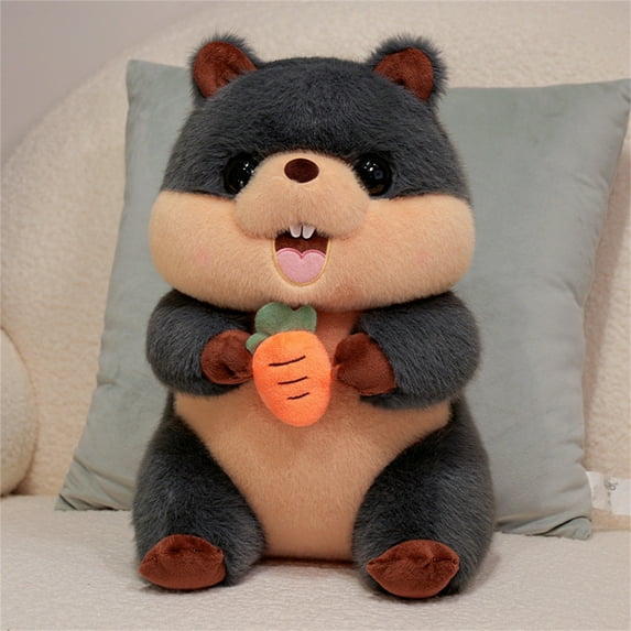 2026 New Plush Toys, Christmas Woodchuck Plush Toy Stuffed Animal Doll With Carrot Soft and Cute Toy Gift Decoration, A Great Gift for Children And, Stuffed Animals Toys for Boys Girls