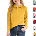 thumbnail image 1 of 2026 New Polo Shirt Boys Girls Trendy Casual Long Sleeve Collared Polo Shirt Lightweight Quick Dry Button School Uniform Yellow 6-7 Years, 1 of 4
