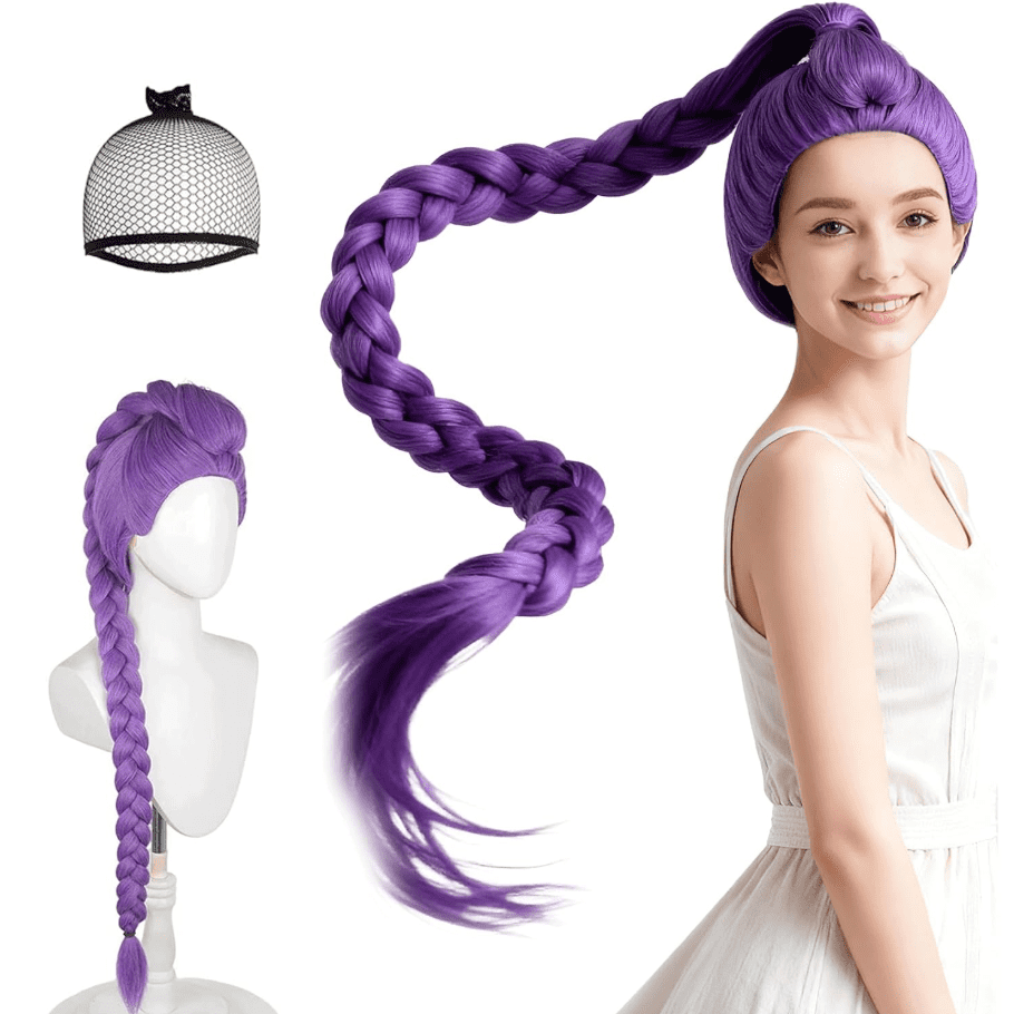 2026 New Pop Singer Wig Braided Headbands for Girls Fancy Dress, Non Slip Braided Head Bands Suitable For Halloween Carnival parties Stage performances Animation shows Masquerade balls (Purple)