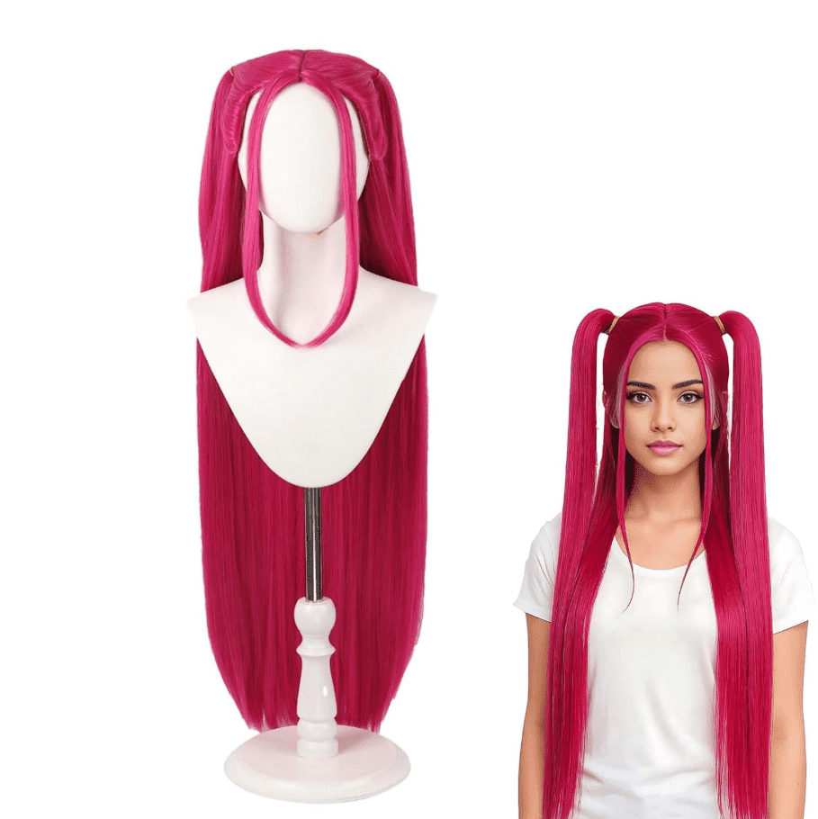 2026 New Pop Singer Wig Braided Headbands for Girls Fancy Dress, Non Slip Braided Head Bands Suitable For Halloween Carnival parties Stage performances Animation shows Masquerade balls (Red)