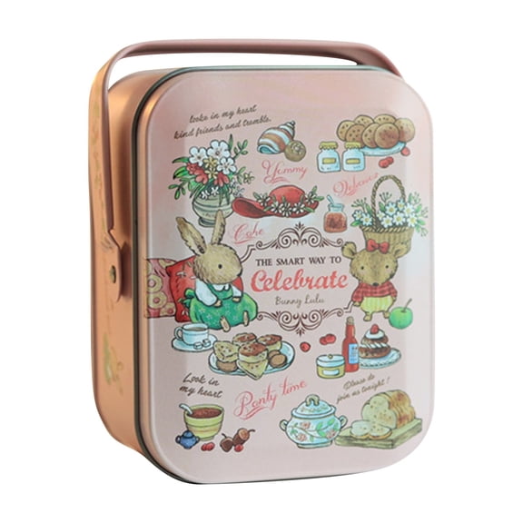 2026 New Portable Tin Box, Metal Cookie Tin with Lid, Empty Reusable Storage Jar, Candy Chocolate Container, Multi-purpose Gift Packaging Metal Storage Box