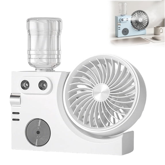 Mist Table Fan 2026 New Portable USB Rechargeable Misting Table Fan, Mini Desktop ...