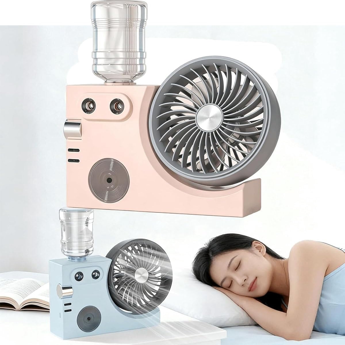 Mist Table Fan 2026 New Portable USB Rechargeable Misting Table Fan, Mini Desktop ...