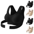 thumbnail image 1 of 2026 New Posture Corrector Bra, Front Closure Cross-Back Wireless Posture Bra for Women, Seamless Breathable Black 32, 1 of 6