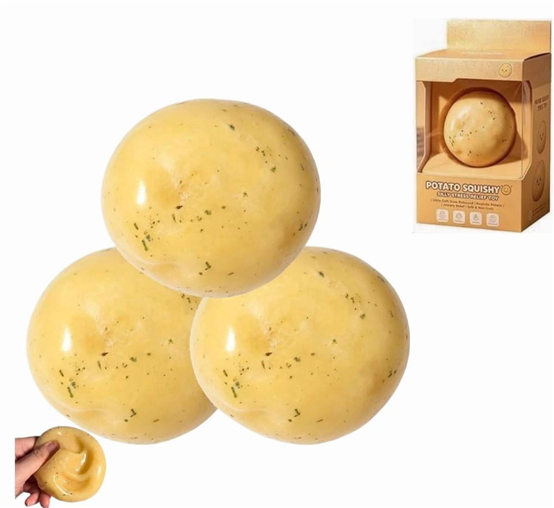 2026 New Potato Stress Ball, Realistic Pepper & Scallion Mashed Potato Squishy Toy for Desk Stress Relief (3Pcs)