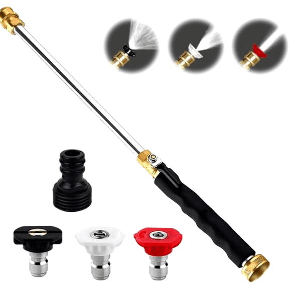 2026 New Power Washer for Garden Hose with 3 high-Pressure nozzles, Pressure Washer, High Pressure Water for Patio Garden Outdoor Cleaning (Black Set)