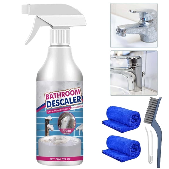 2026 New Powerful Bathroom Descaling Foam | No-Scrub Spray, 2.02oz | Removes limescale, soap scum, and urine stains in 30 seconds | Cleans mirrors, faucets, and tiles with just one spray.(1PCS)