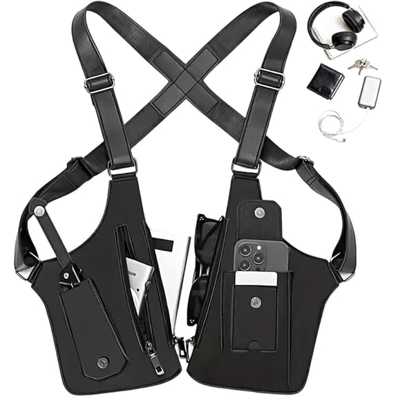 2026 New Premium Leather Adjustable Underarm Shoulder Bag for Men, Anti-Theft Hidden Adjustable Strap(Black)