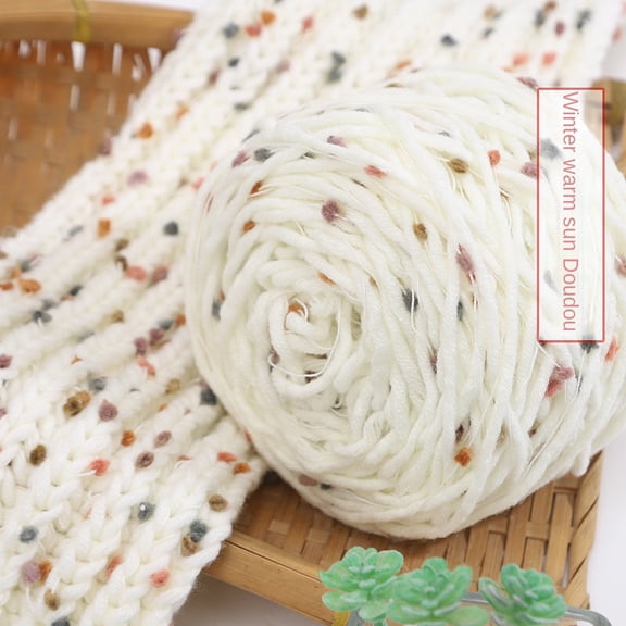 2026 New Product Rainbow Bean Thread Scarf Thread Hand Woven DIY Rainbow Sugar Hand Mixed Thread Woven Scarf Hat Sweater
