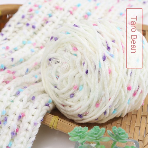2026 New Product Rainbow Bean Thread Scarf Thread Hand Woven DIY Rainbow Sugar Hand Mixed Thread Woven Scarf Hat Sweater