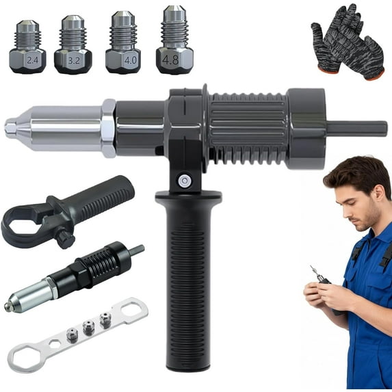 2026 New Professional Electric Rivet Gun Adapter Kit, Electric Rivet ...
