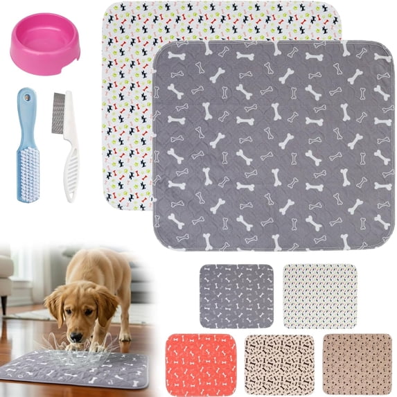 2026 New Puppypad, Puppypad Pee Pads with Pheromones, Reusable Puppy Pad Brand Washable, Training Dog Pads, Puppypad - The Last Pee Pad You'll Get, Easy to Clean & Reuse (Gray+White, 12in*12in)