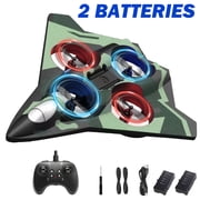 2026 New RC Plane 2.4GHZ Radio Control Airplane, Fighter Jet Foam Remote Control Helicopter with LED Lights, RC Toy Gift for Kids, Spinning Helicopter, 2 Batter