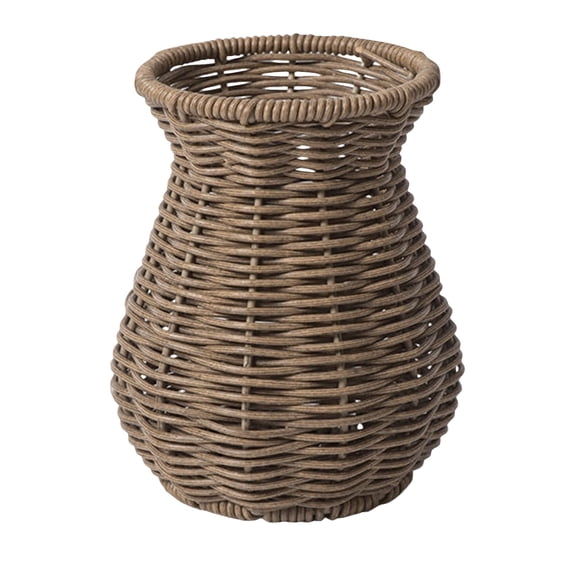 2026 New Rattan Vase, Pastoral Rattan Vase Bamboo Weaving Room Flower Arranger, Hand Woven Vases Decor for Centerpieces (D)